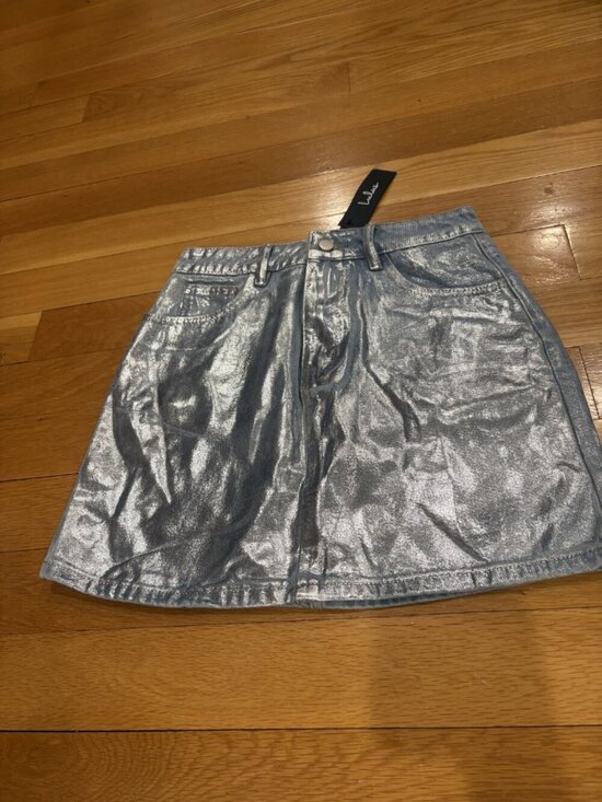 Lulus Dresses & Skirts - Lulus Size Small (S) Metallic Silver A-Line Mini Skirt